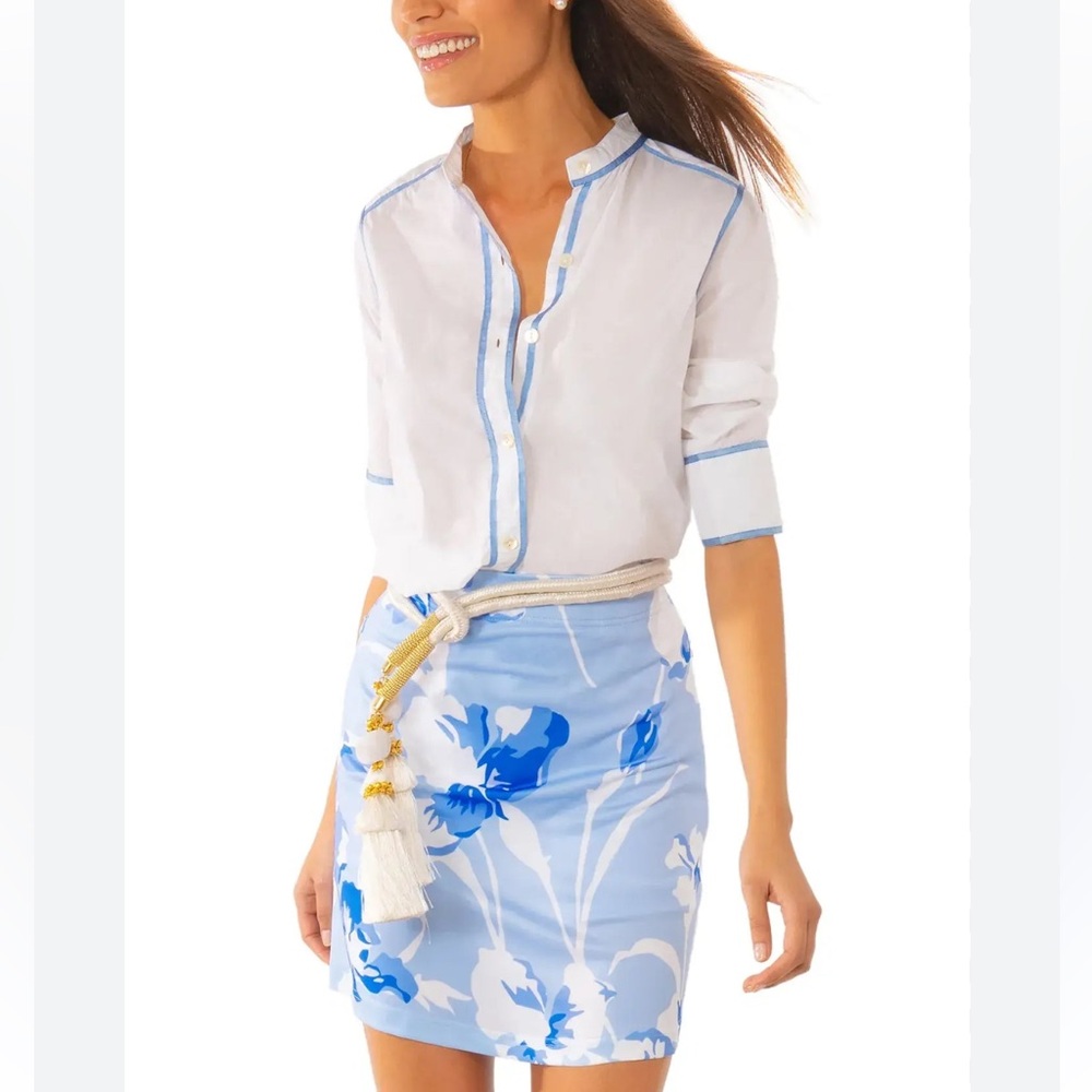 Gretchen Scott Skippy Skort Carolina Blue Floral Skirt  Size Small